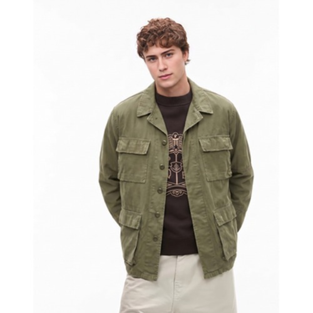 Tellason Jacket Mens Medium Green Cotton Military Field Utility Made In Italy - Picture 6 of 16